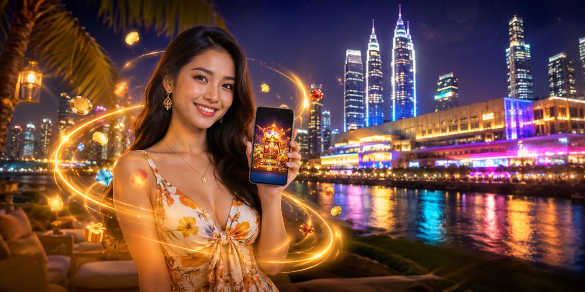 Pemain menggunakan kasino mudah alih di Kuala Lumpur untuk bermain Baccarat